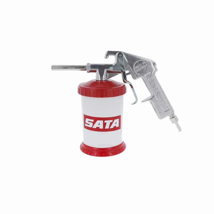 SATA Abstrahlpistole mit Hartmetall-Strahlrohr und Kunststoff-Hängebecher